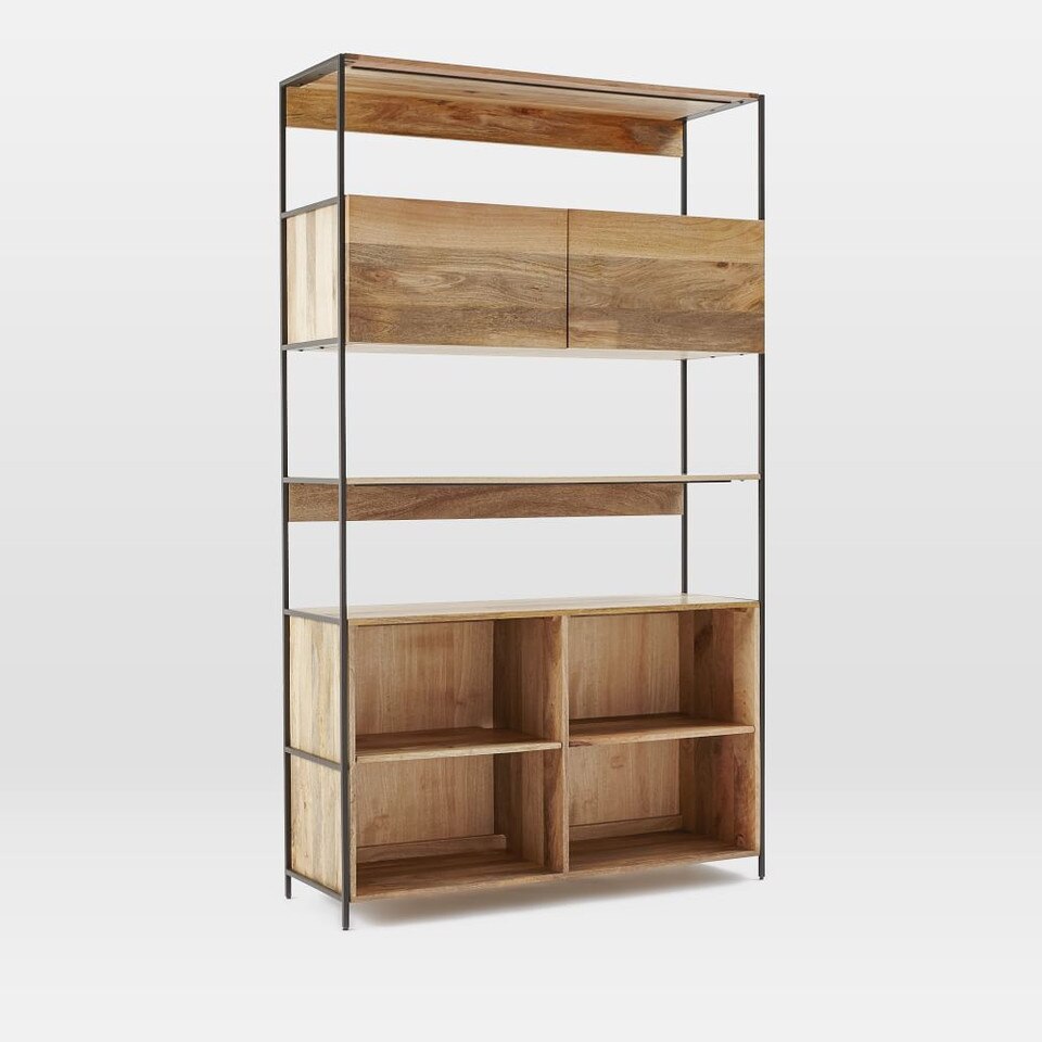 Industrial Modular 124 cm Open + Closed Storage West Elm Australia